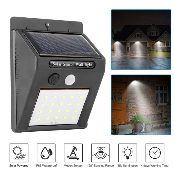 Solar Light 20 LEDs Outdoor PIR Motion Sensor Light (1pc)