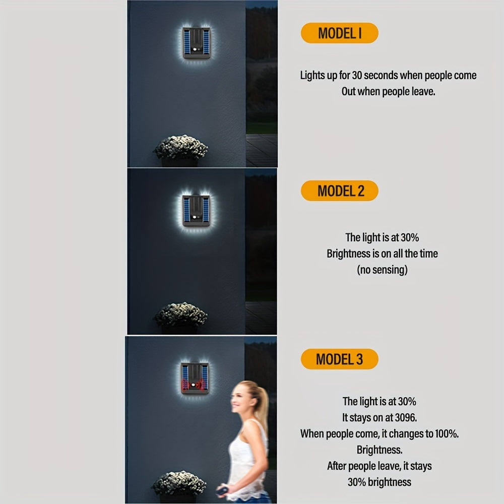 Solar Motion Sensor Outdoor Sconce Lights, LED Waterproof Dusk To Dawn