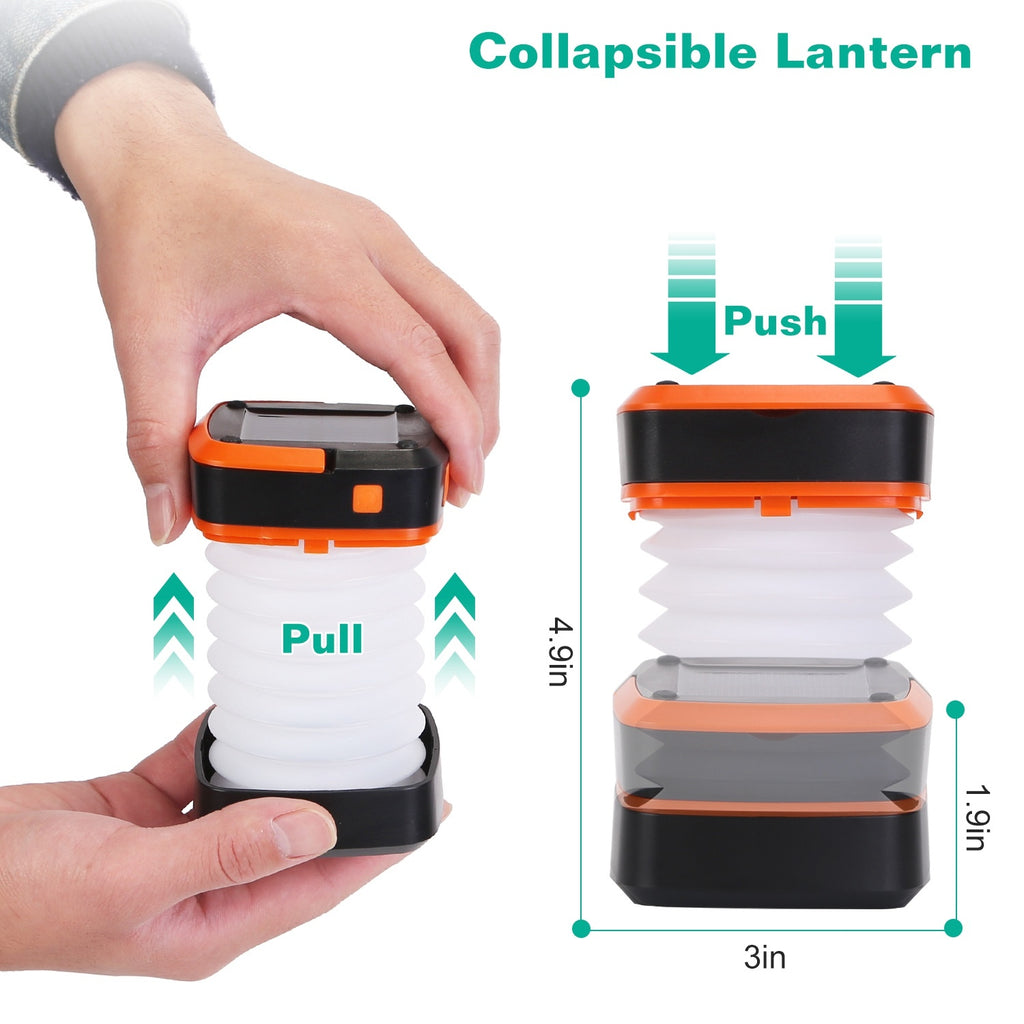 Solar Camping Lantern LED Collapsible Tent Lamp
