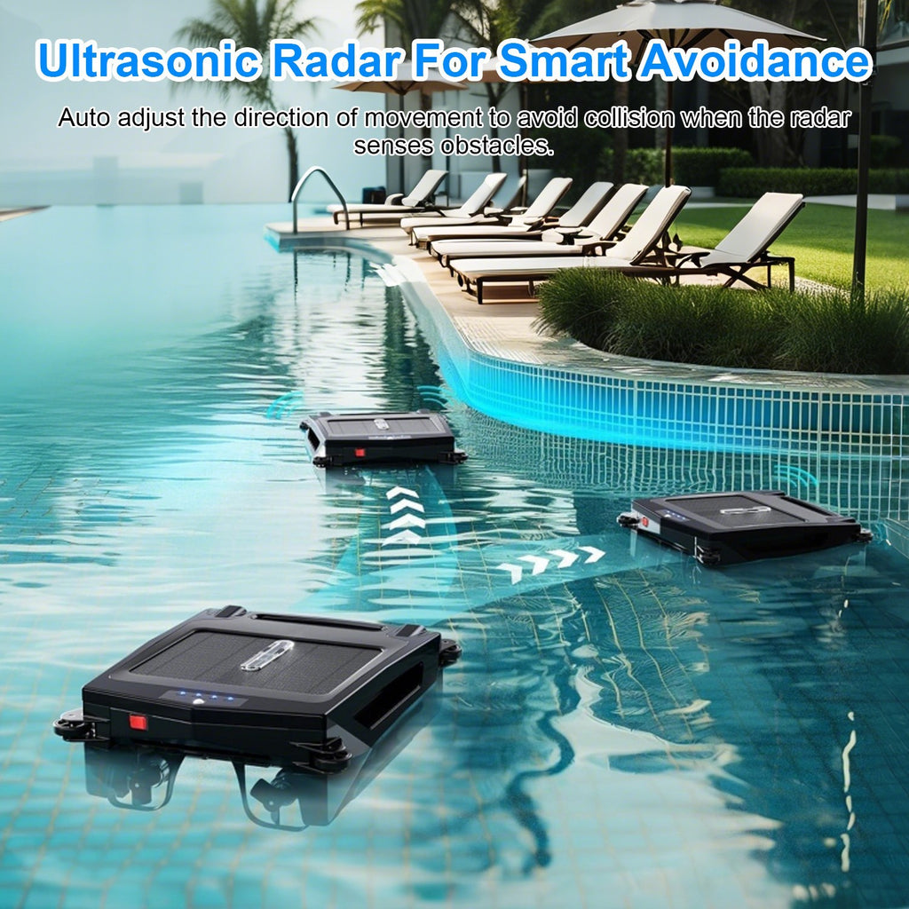 Solar Powered Robotic Pool Skimmer Automatic Swimming Pool Surface Cleaner