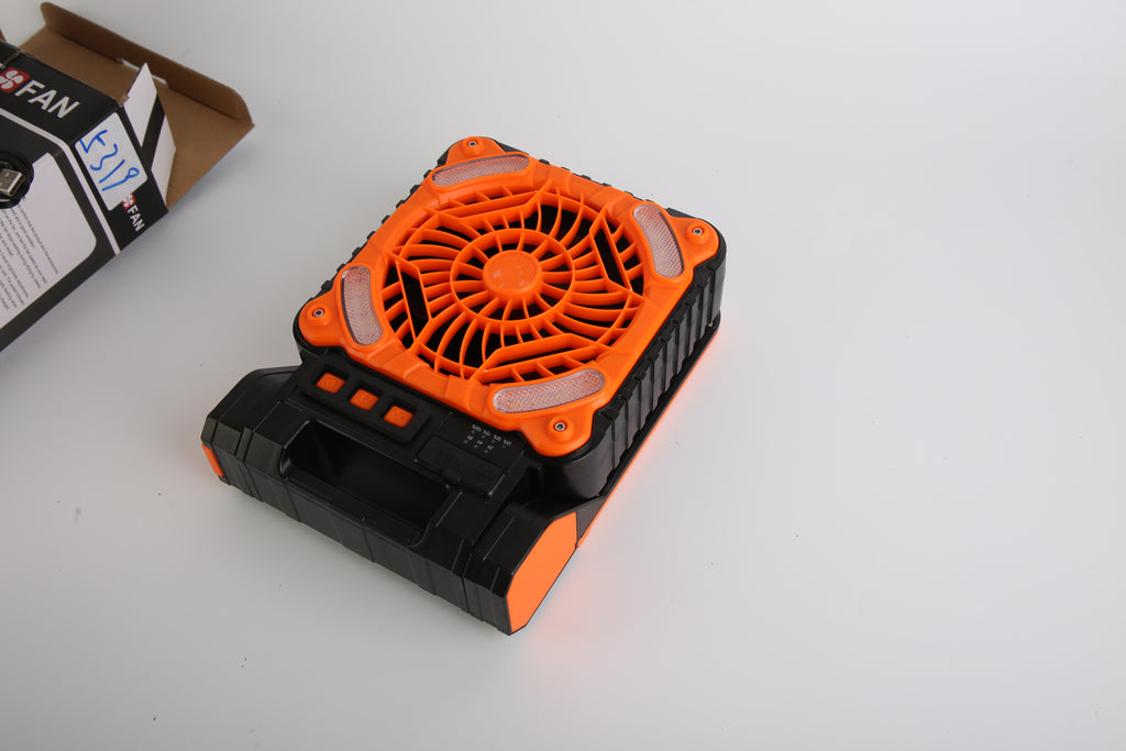 Solar Camping Fan With LED Lantern 5200mAh Rechargeable Battery Operated Portable Fan With Emergency Power Bank 4 Wind Speeds 3 Light Modes 3 Timers For Hiking Fishing Travel