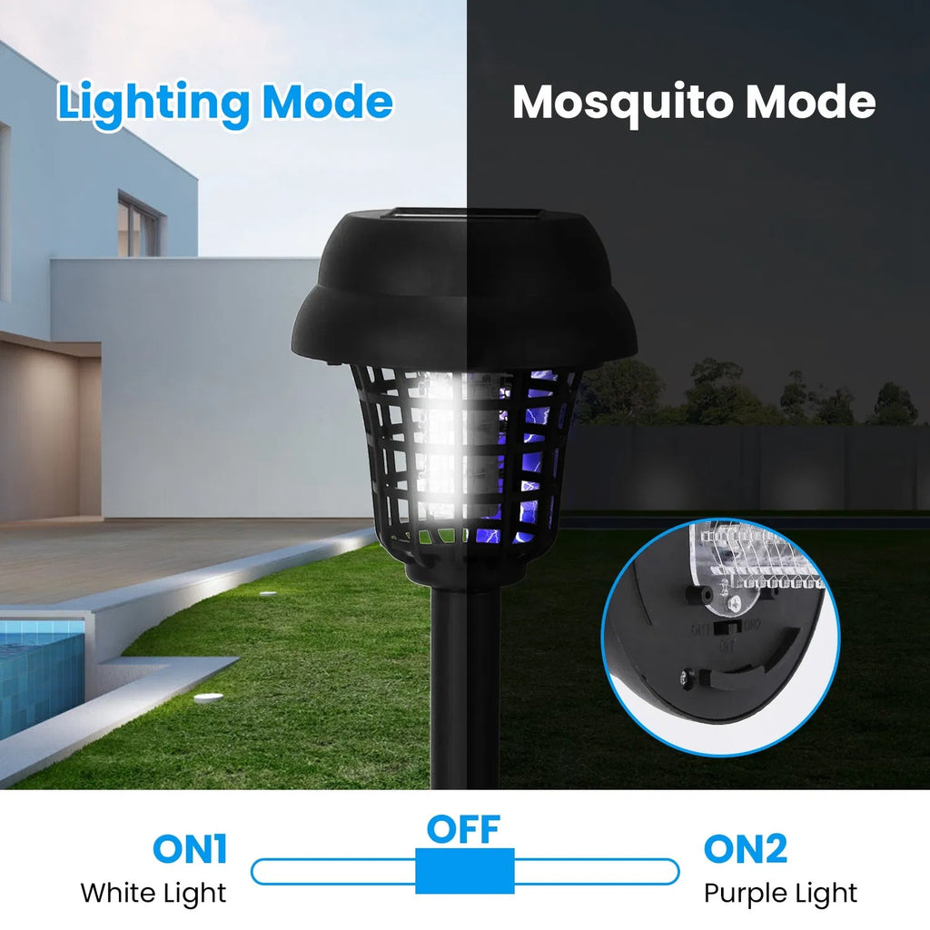 Solar Mosquito Zapper 4-Pack Dual Purple UV & White LED Modes
