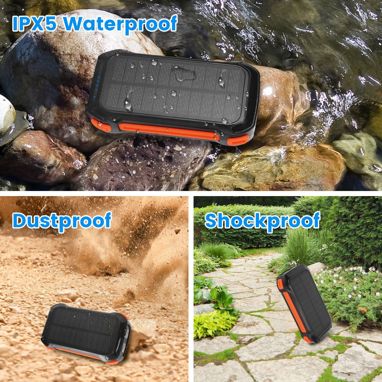 Portable Solar Charger 49800mAh Power Bank External Battery Pack 22.5W PD