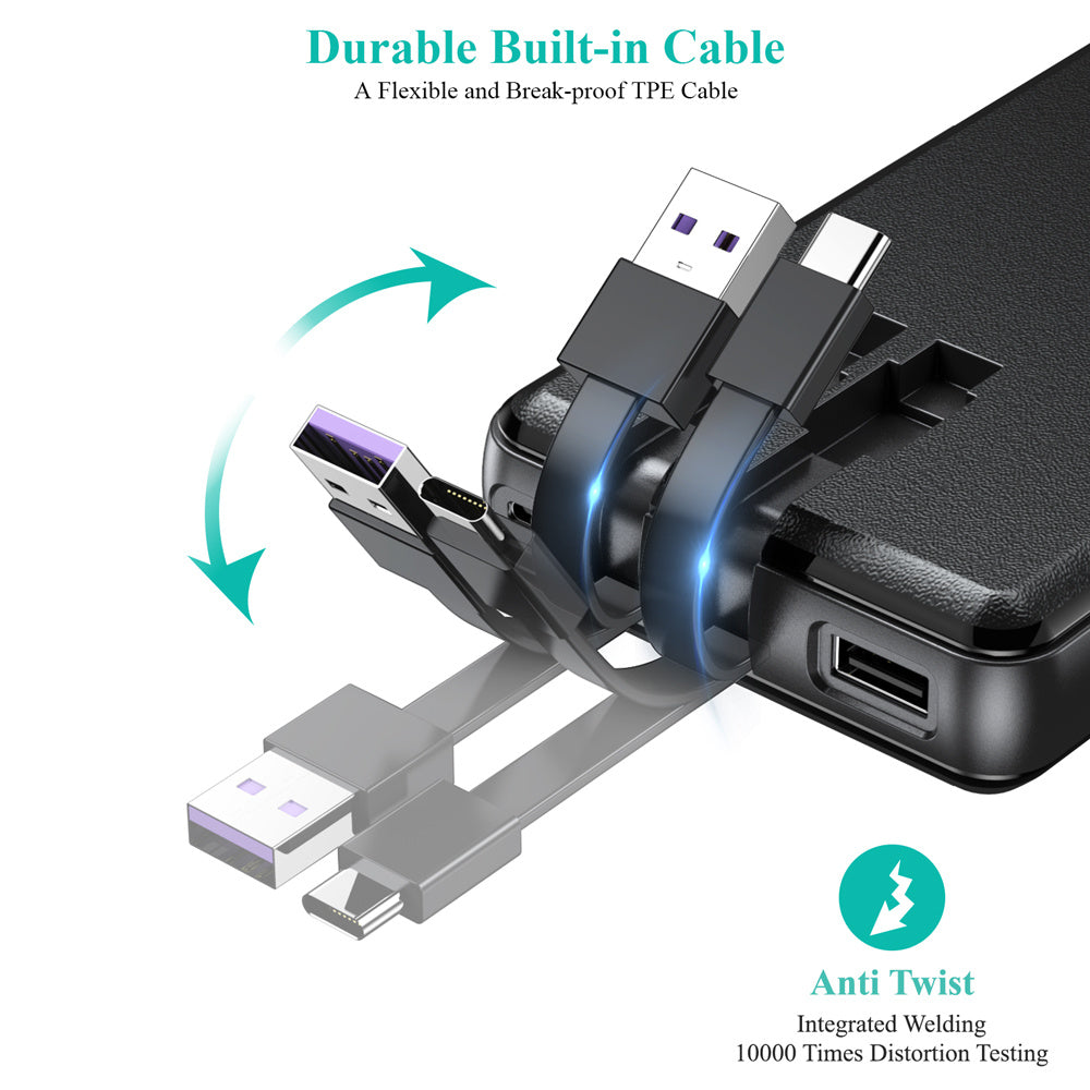 Dual-Wire Solar Power Bank (1pc)