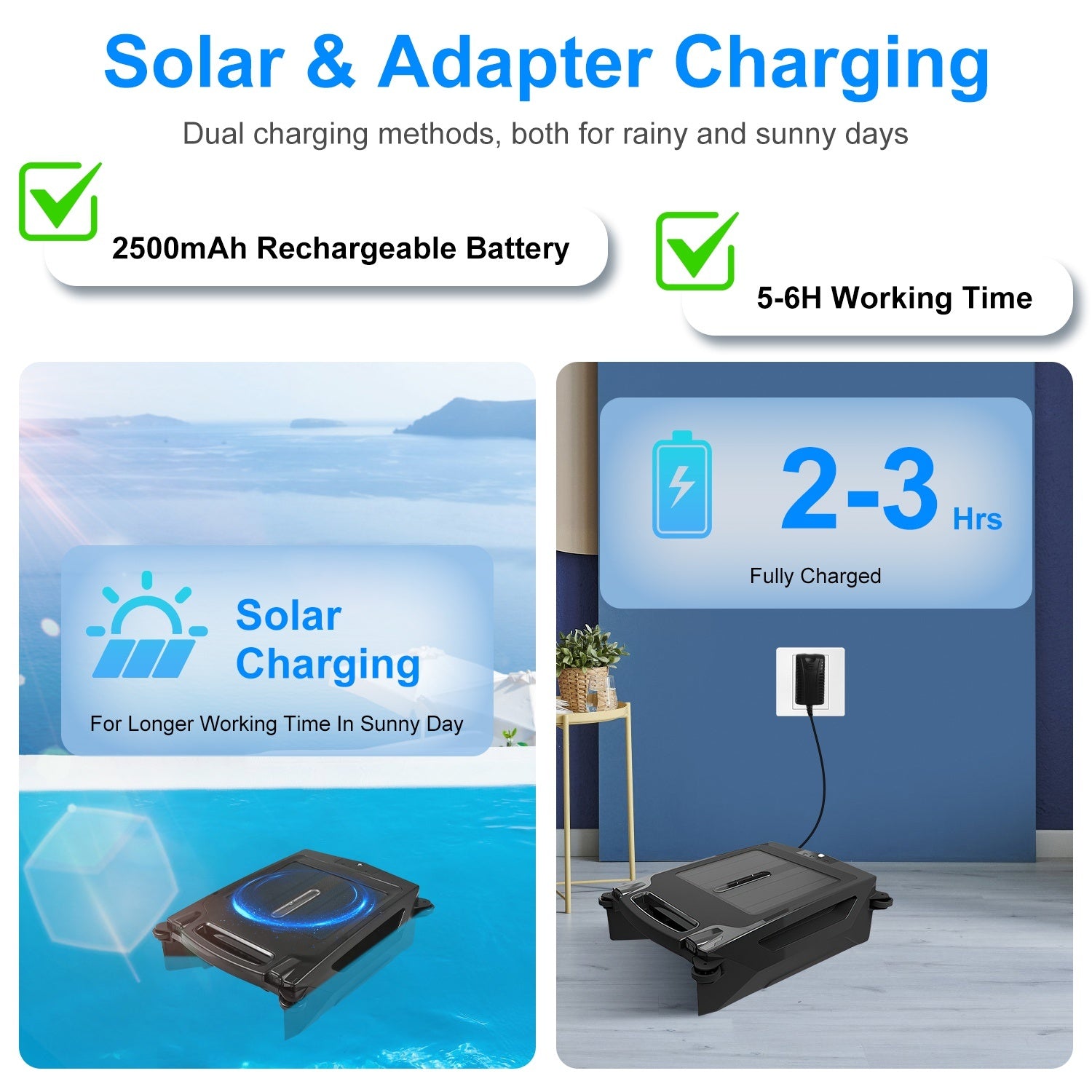 Solar Powered Robotic Pool Skimmer Automatic Swimming Pool Surface Cleaner