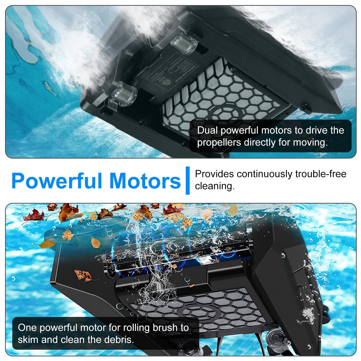 Solar Powered Robotic Pool Skimmer Automatic Swimming Pool Surface Cleaner