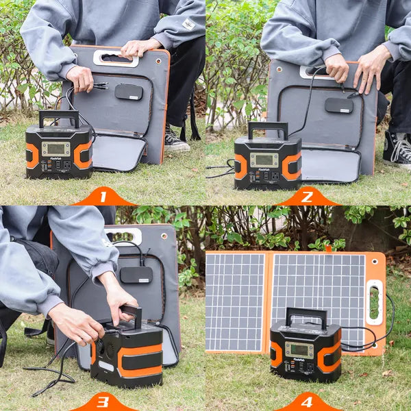 200W Peak Power Station, Flatfish CPAP Battery 166Wh 45000mAh Backup Power Pack  With 60W 18V Portable Solar Panel