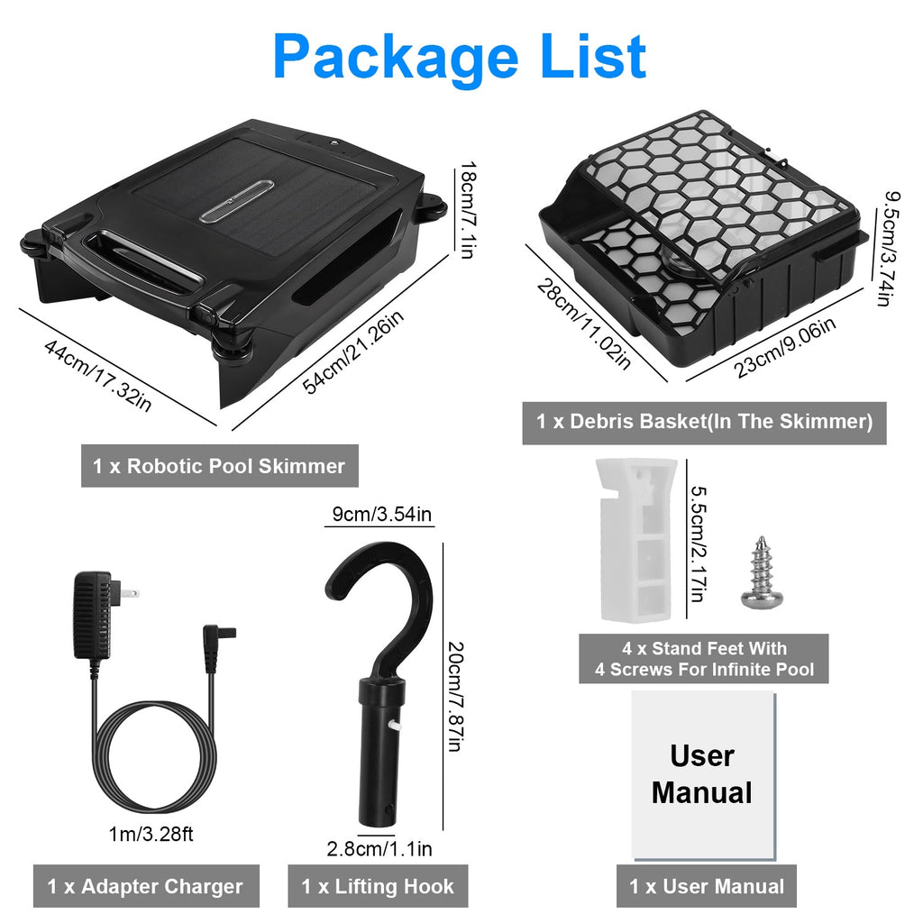 Solar Powered Robotic Pool Skimmer Automatic Swimming Pool Surface Cleaner