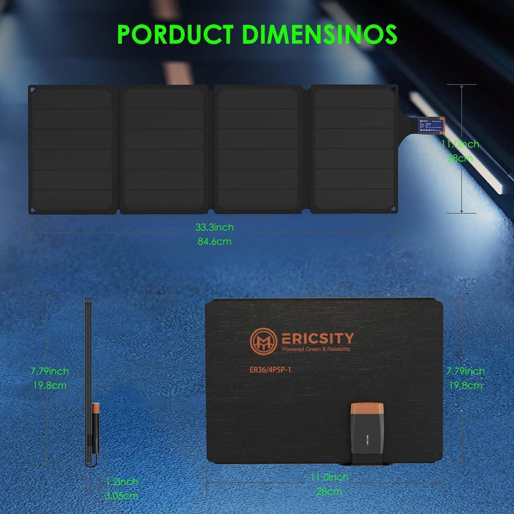 Portable Foldable Solar Panel Charger 36W USB Phone Charger