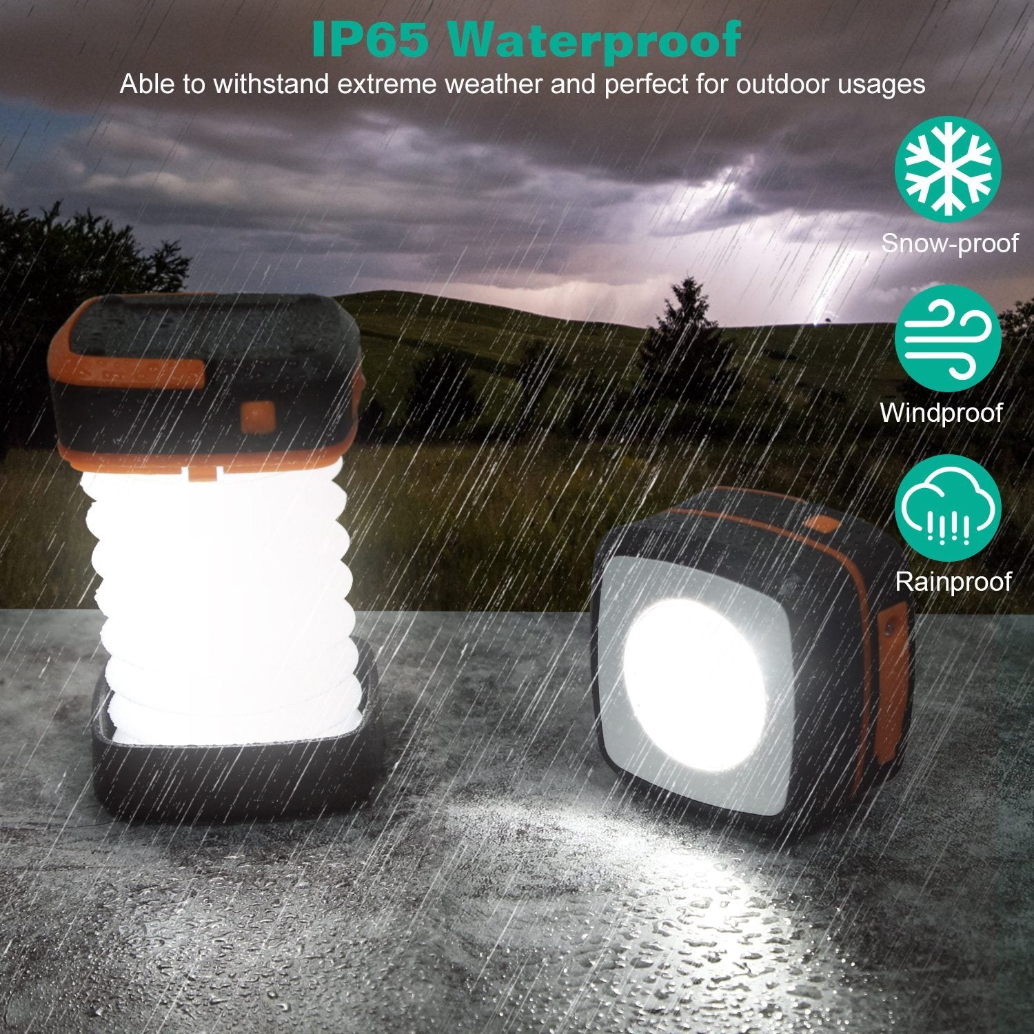 Solar Camping Lantern LED Collapsible Tent Lamp