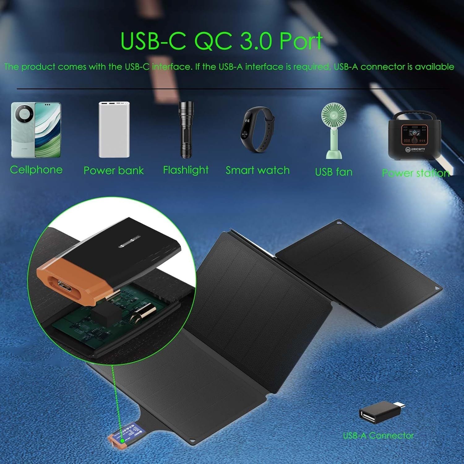 Portable Foldable Solar Panel Charger 36W USB Phone Charger