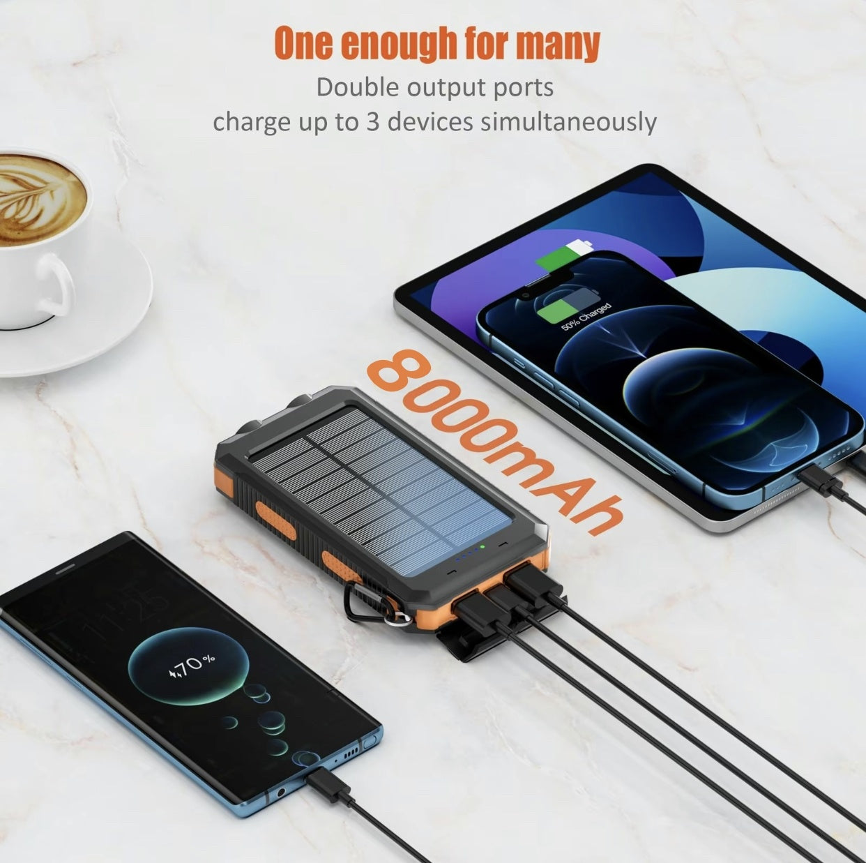 Portable Solar Charger, 8000mAh