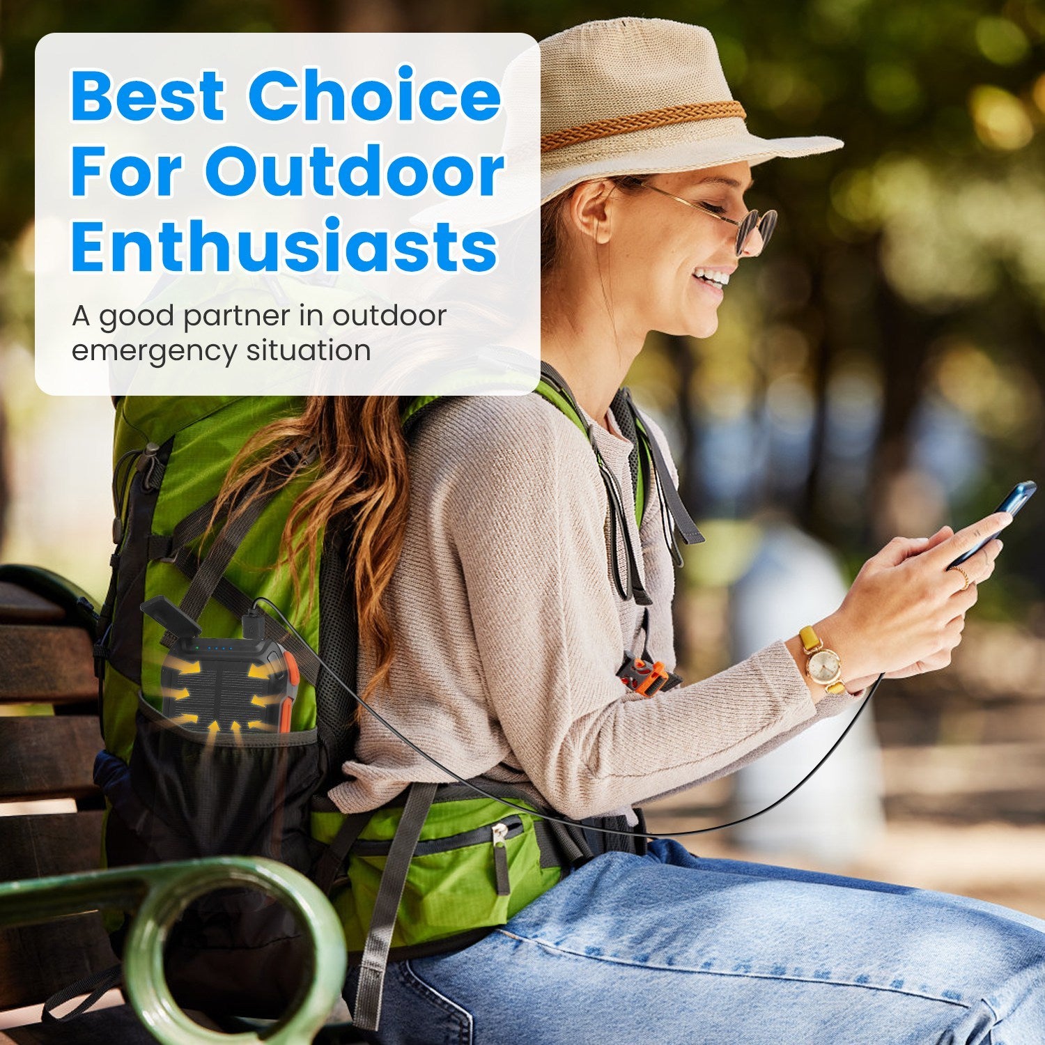 Portable Solar Charger 49800mAh Power Bank External Battery Pack 22.5W PD