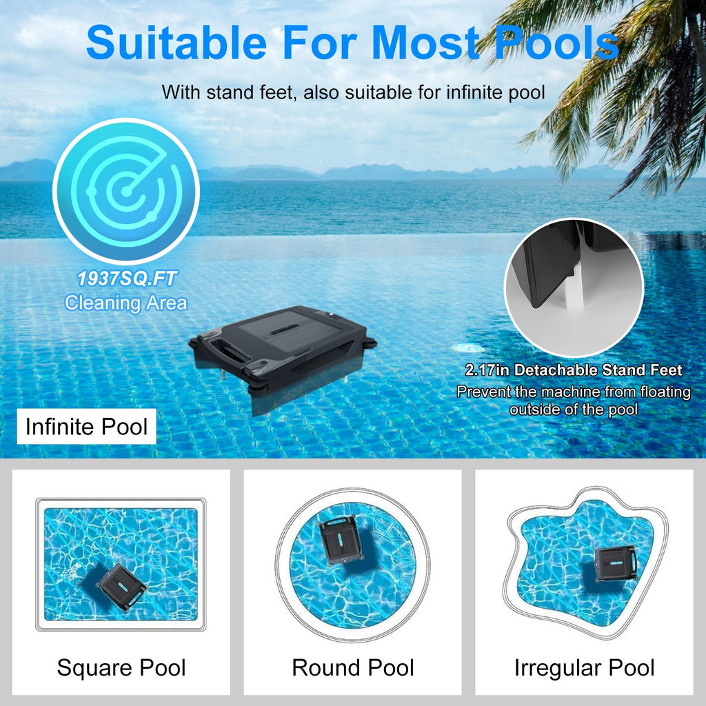 Solar Powered Robotic Pool Skimmer Automatic Swimming Pool Surface Cleaner